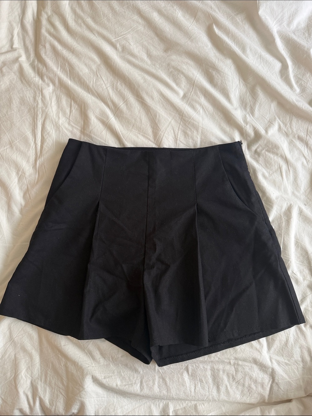 Greylin Black High-Waist Pleated Women’s Shorts